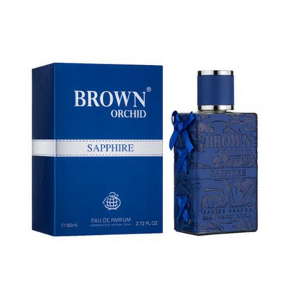Brown Orchid Sapphire Amethyst  by Fragrance World 80 ML with 2 gifts (allow to open)