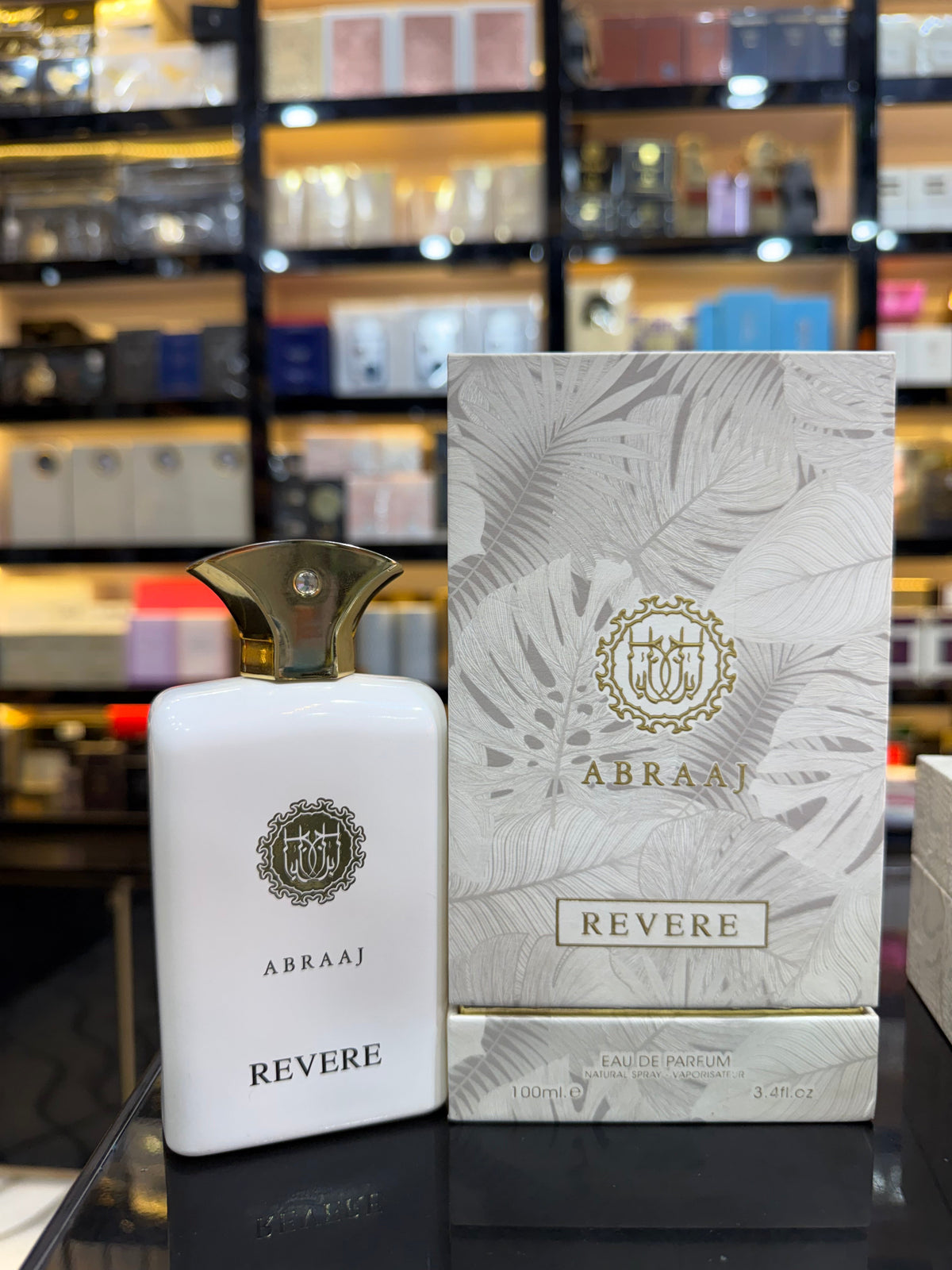 This is Abraaj Revere Eau de Parfum (100ml) — a stylish, budget-friendly fragrance often found in Middle Eastern-style perfume collections. (Allaow to open)