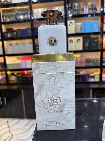This is Abraaj Revere Eau de Parfum (100ml) — a stylish, budget-friendly fragrance often found in Middle Eastern-style perfume collections. (Allaow to open)
