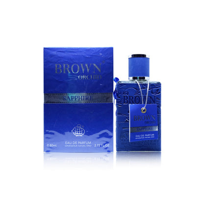 Brown Orchid Sapphire Amethyst  by Fragrance World 80 ML with 2 gifts (allow to open)