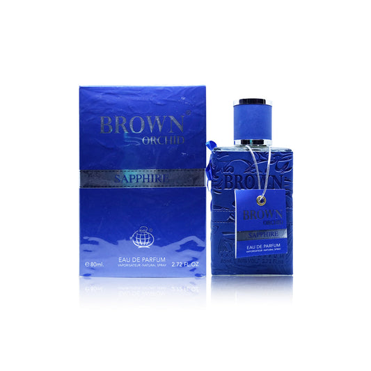 Brown Orchid Sapphire Amethyst  by Fragrance World 80 ML with 2 gifts (allow to open)