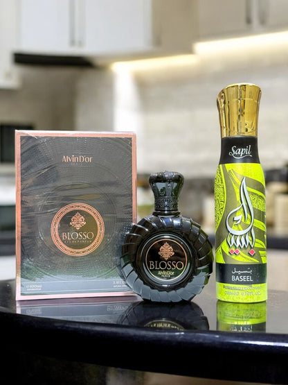 Blosso Perfume 100ml by Alvin D’or with Body Spray Gift (Allow to Open)