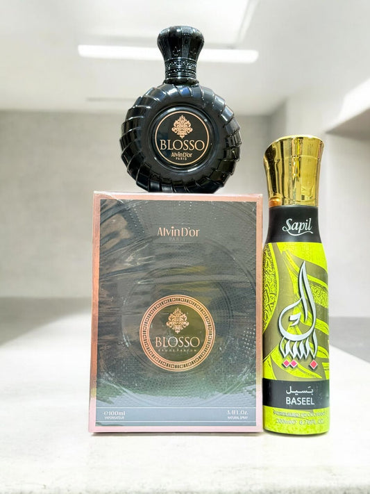 Blosso Perfume 100ml by Alvin D’or with Body Spray Gift (Allow to Open)