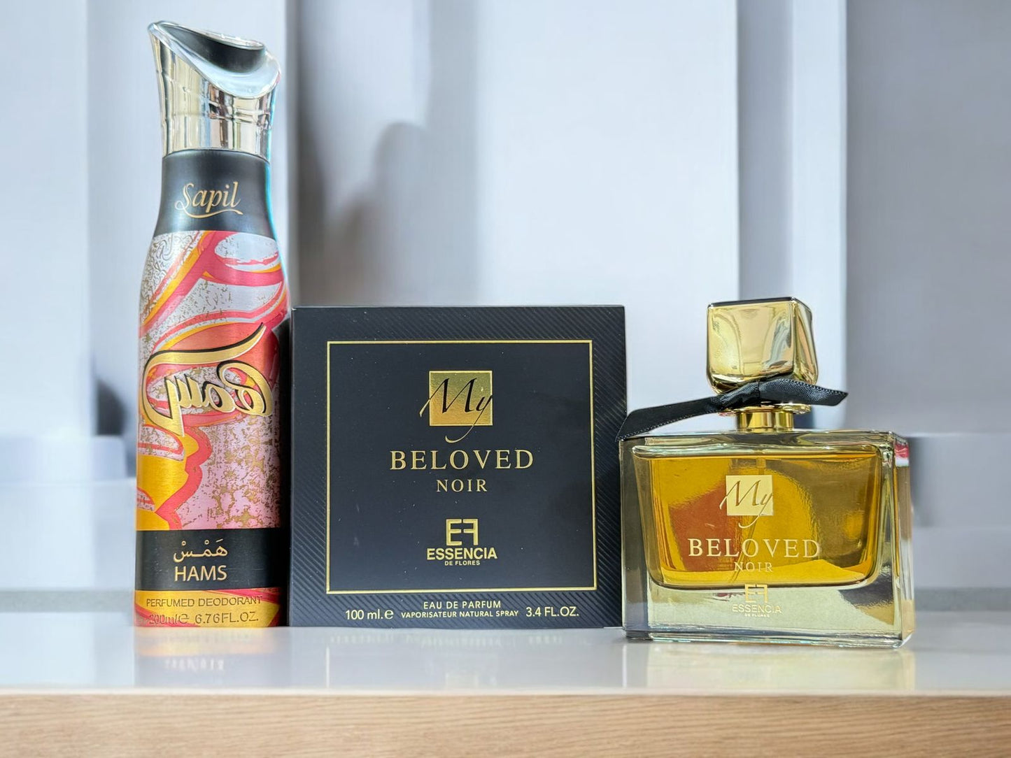 The Beloved Noir  by Fragrance World  with Sapil Body Spray  and under stick Gift (allow to open)