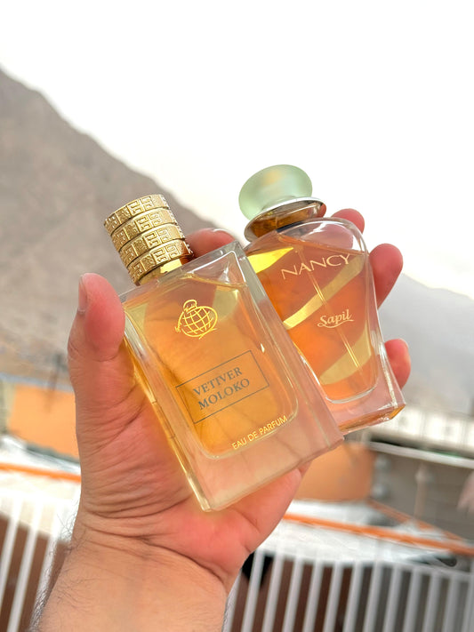 Vetiver Moloko wtih sapil nancy perfume (allow to open)
