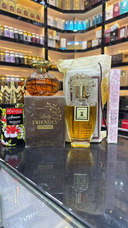 Amir ul Oud & Lady Friendly Perfume Combo – Free 30ml Tester & 250ml Body Spray (Open Box Allowed)