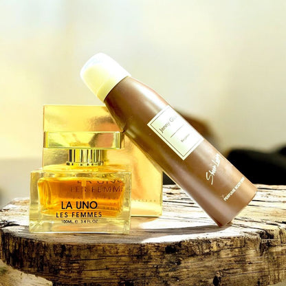 LA UNO Perfume 100ml by Fragrance World with Body Spray Gift (Allow to Open)