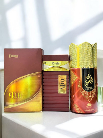 Efolia Vega Eau de Parfum 100ml with Emper Khayali Body Spray (Allow to open)